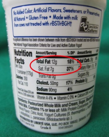 Yogurt label